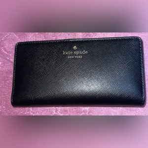 Wallet NWT Kate Spade Jane Large Slim Bifold Wallet Saffiano Leather Black